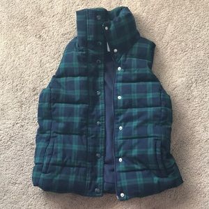 Green and Blue plaid old navy vest!